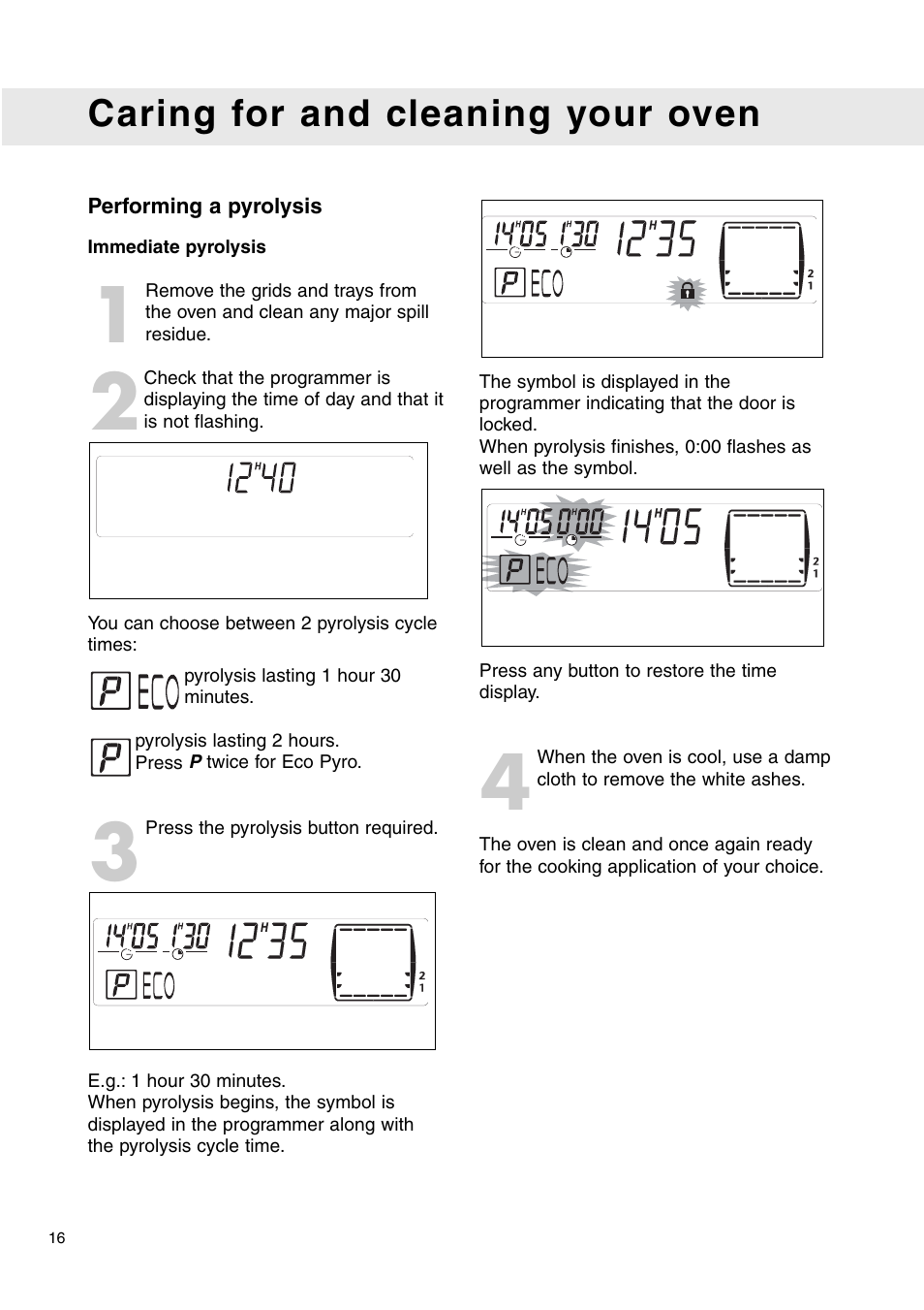 Caring for and cleaning your oven | Caple C2471 User Manual | Page 16 / 22