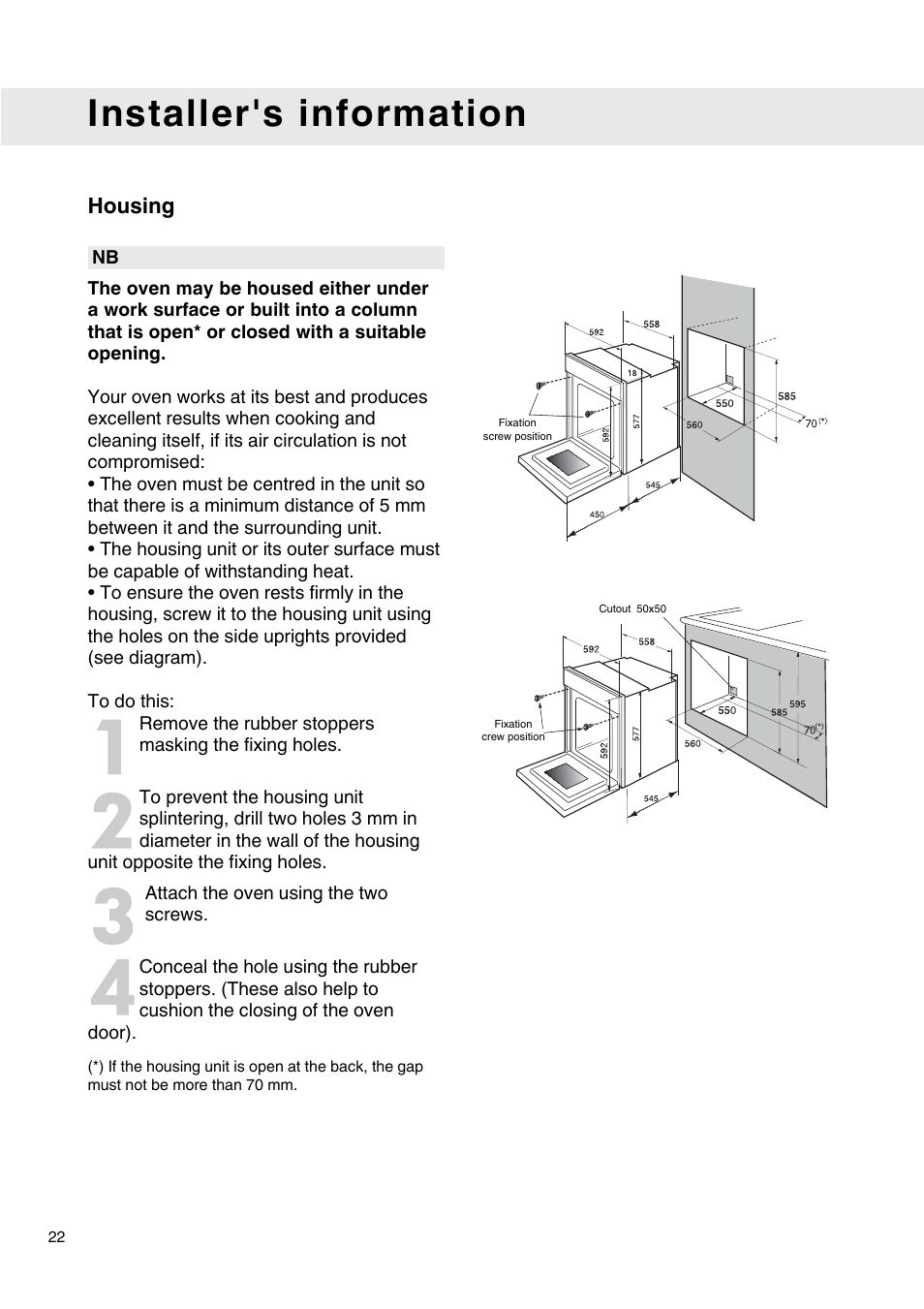 C2471ss installation, Installer's information | Caple C2471 User Manual | Page 22 / 22