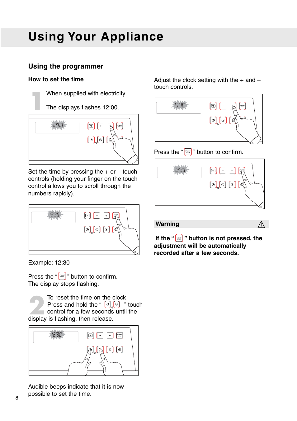 Using your appliance | Caple C2471 User Manual | Page 8 / 22