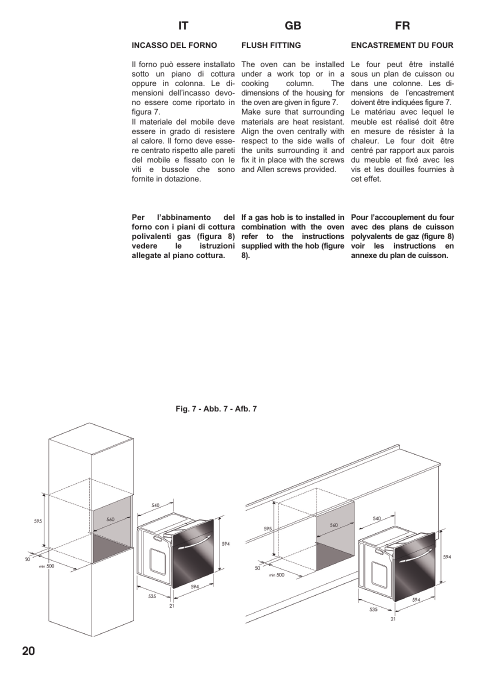 It gb fr 20 | Caple C2511 User Manual | Page 21 / 53