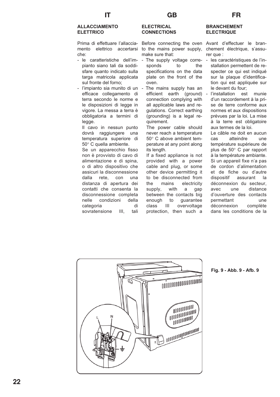 It gb fr 22 | Caple C2511 User Manual | Page 23 / 53