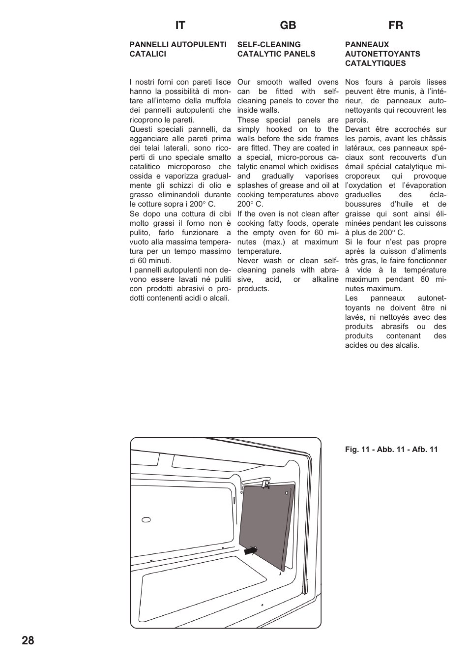 It gb fr 28 | Caple C2511 User Manual | Page 29 / 53