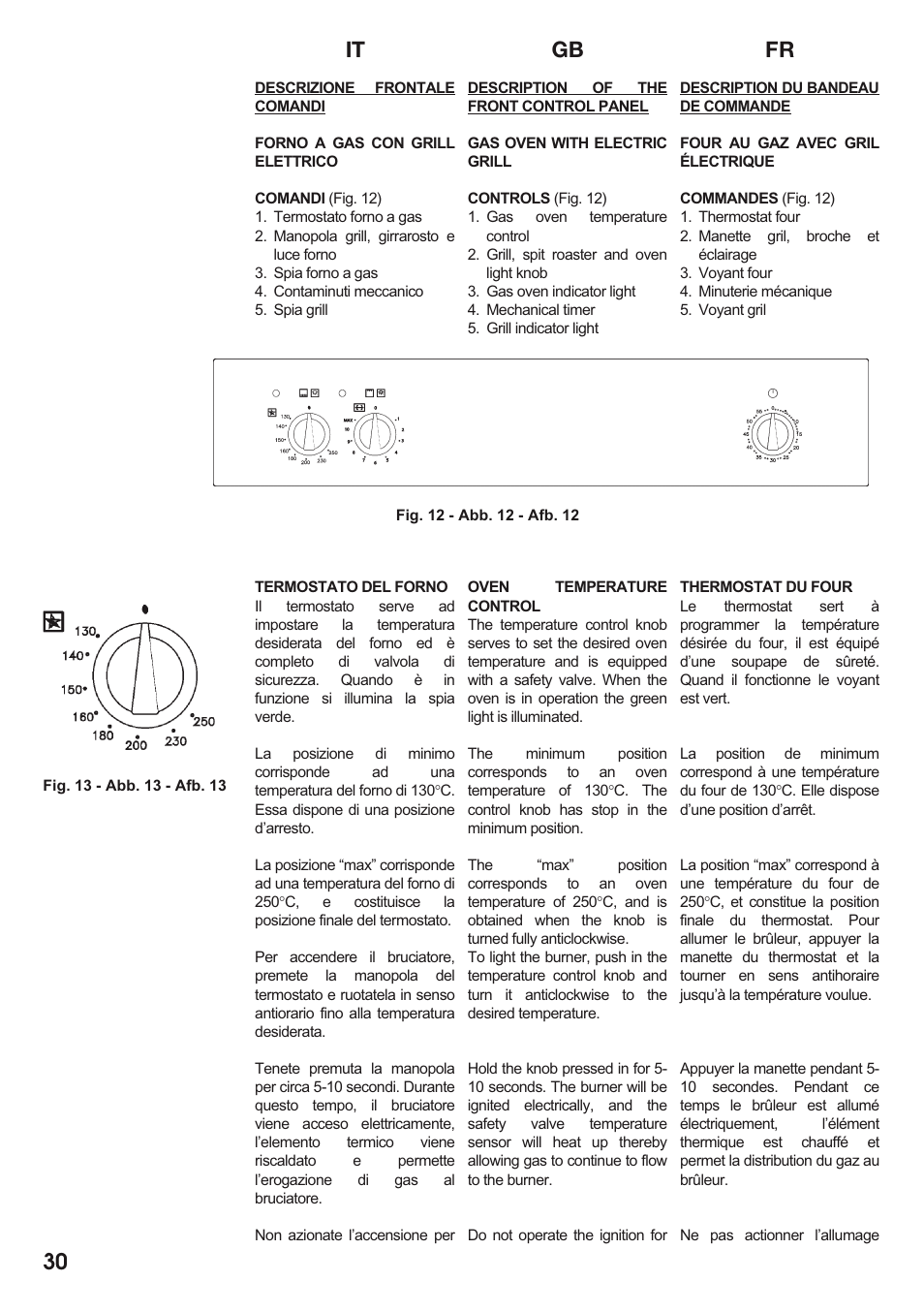 It gb fr 30 | Caple C2511 User Manual | Page 31 / 53