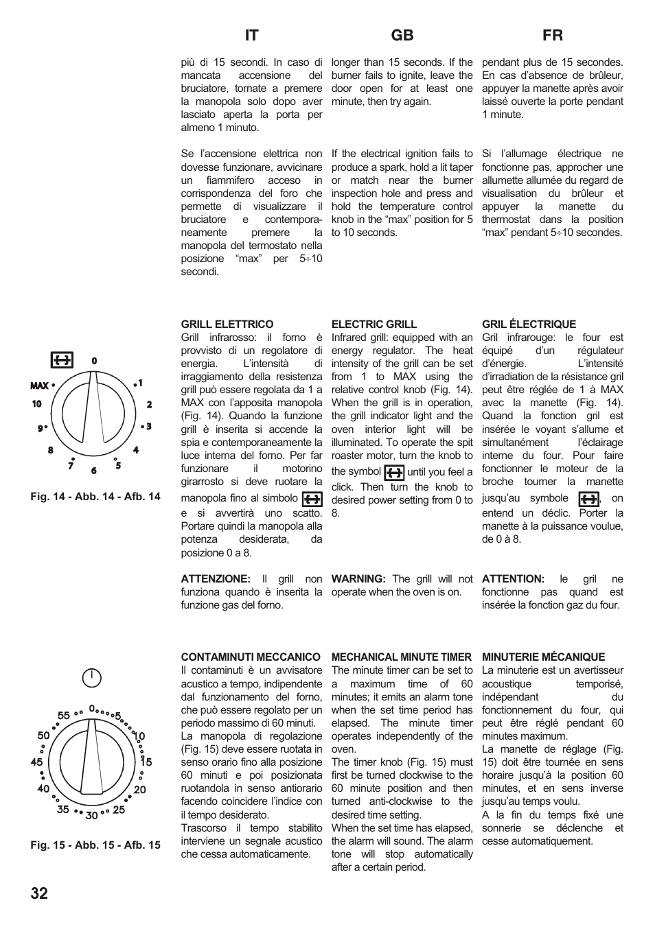 It gb fr 32 | Caple C2511 User Manual | Page 33 / 53