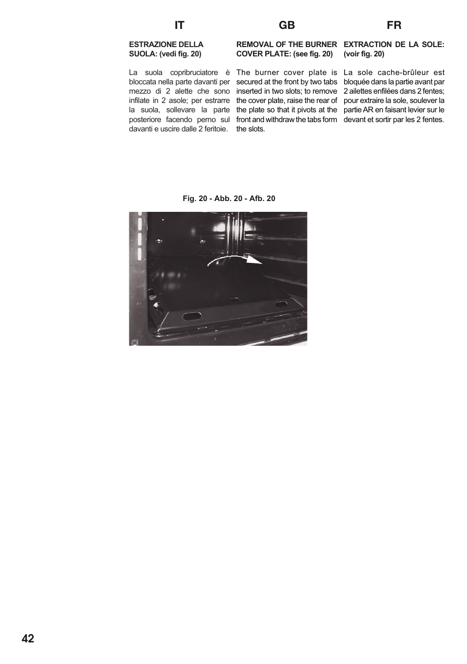 It gb fr 42 | Caple C2511 User Manual | Page 43 / 53