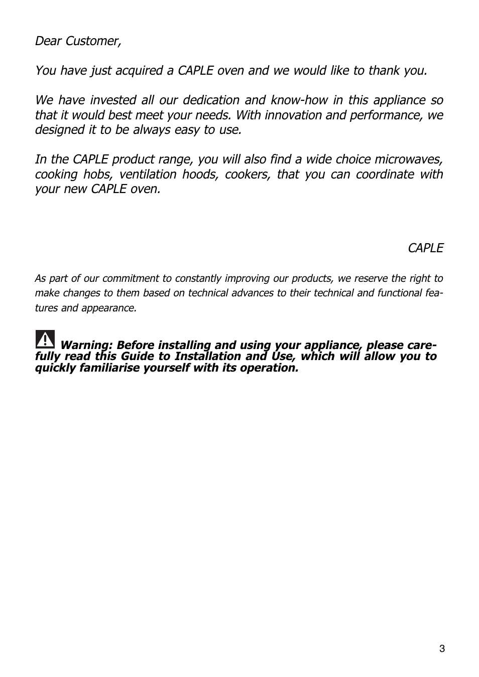 Caple SO108 Steam oven User Manual | Page 3 / 21