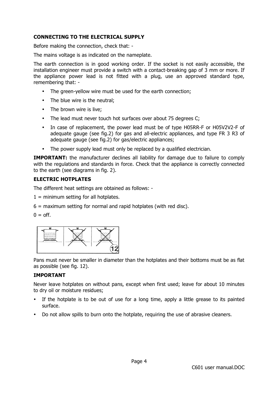 Caple C601 User Manual | Page 4 / 6