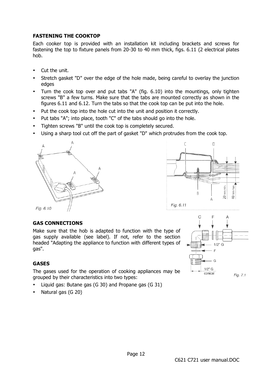 Caple C621 User Manual | Page 12 / 18