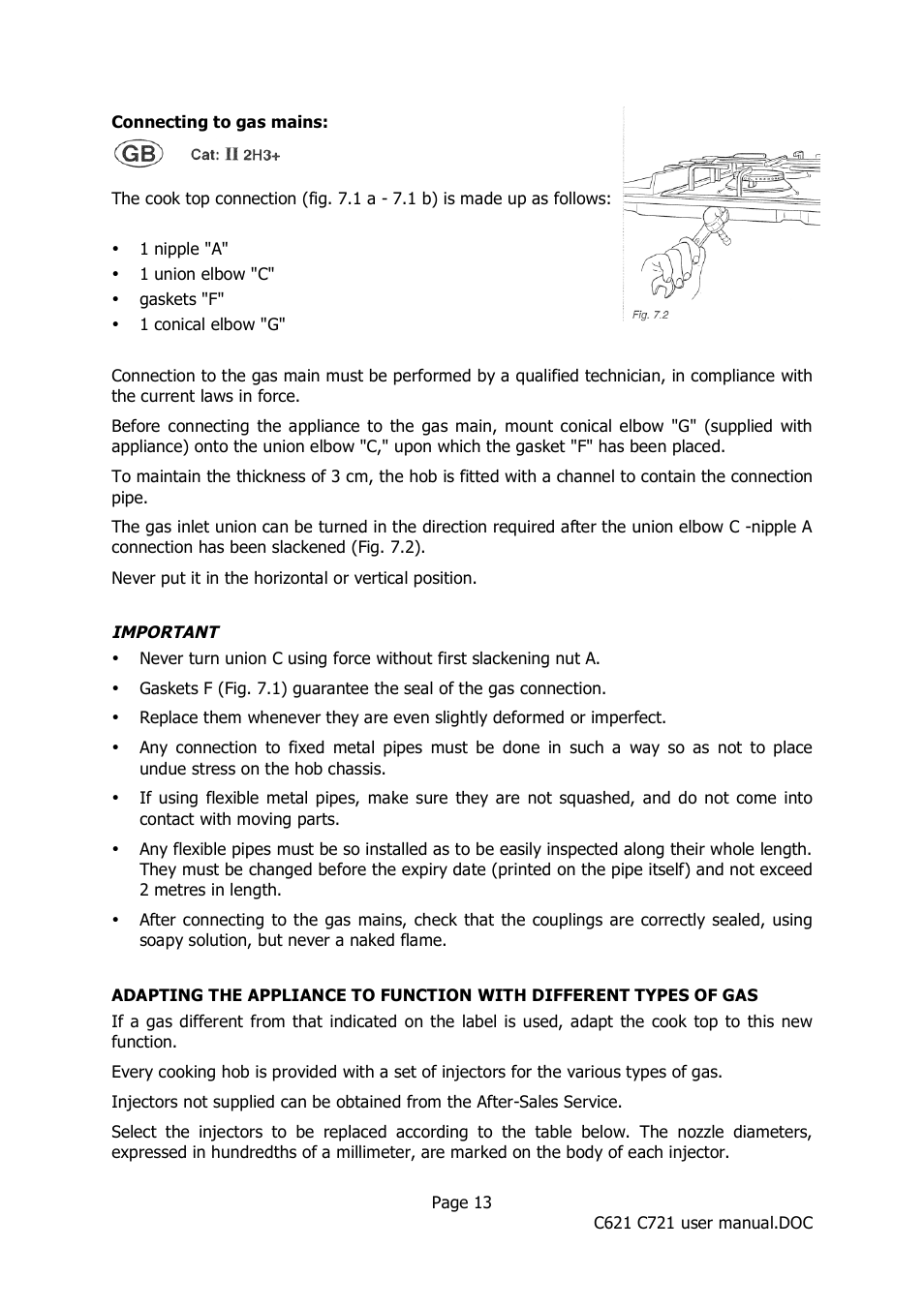 Caple C621 User Manual | Page 13 / 18