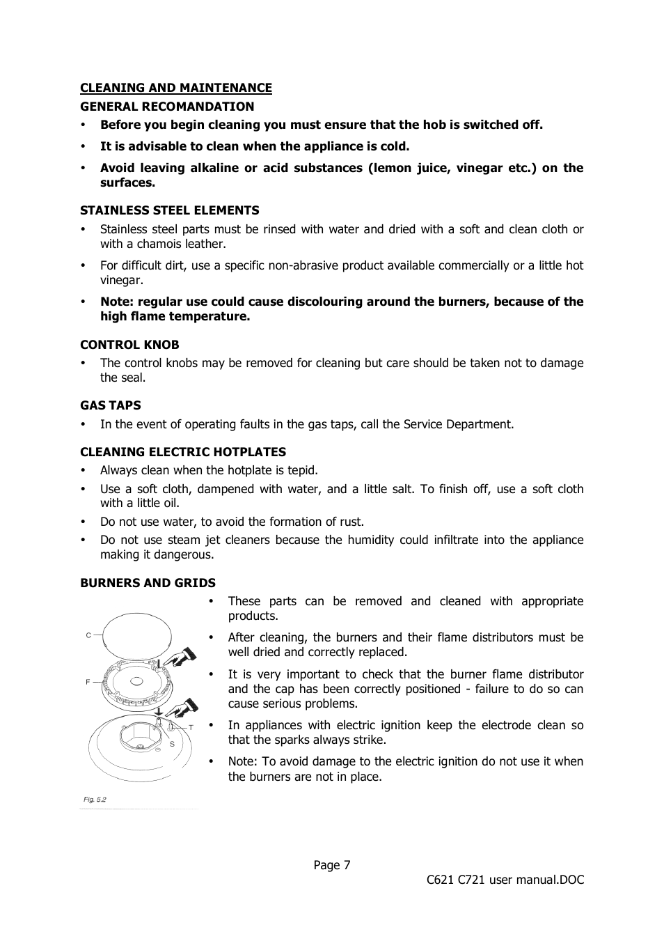 Caple C621 User Manual | Page 7 / 18