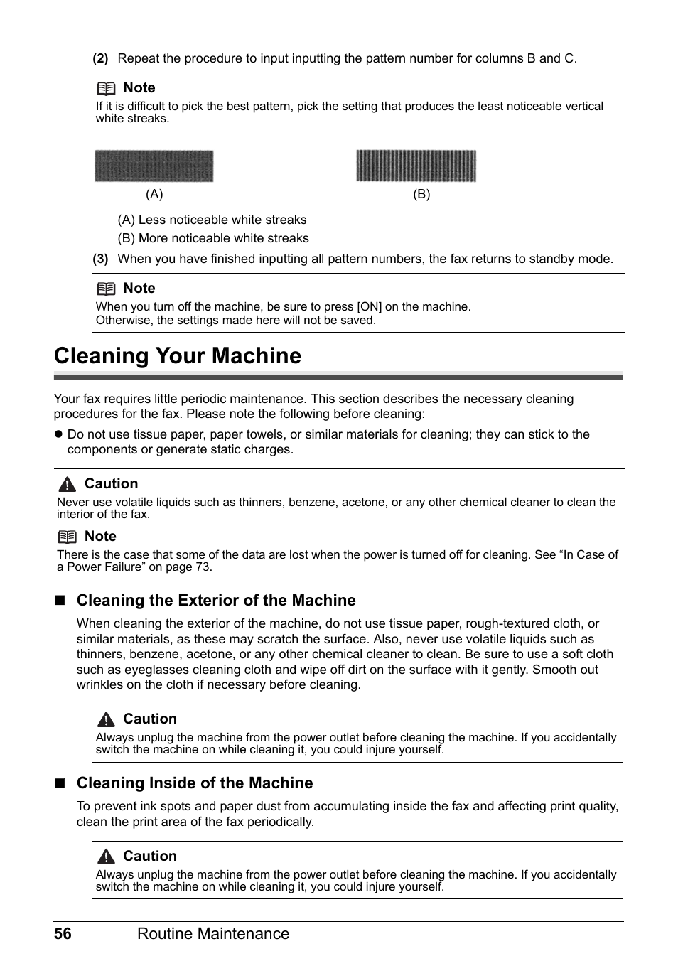 Cleaning your machine | Canon FAX-JX210P User Manual | Page 57 / 86