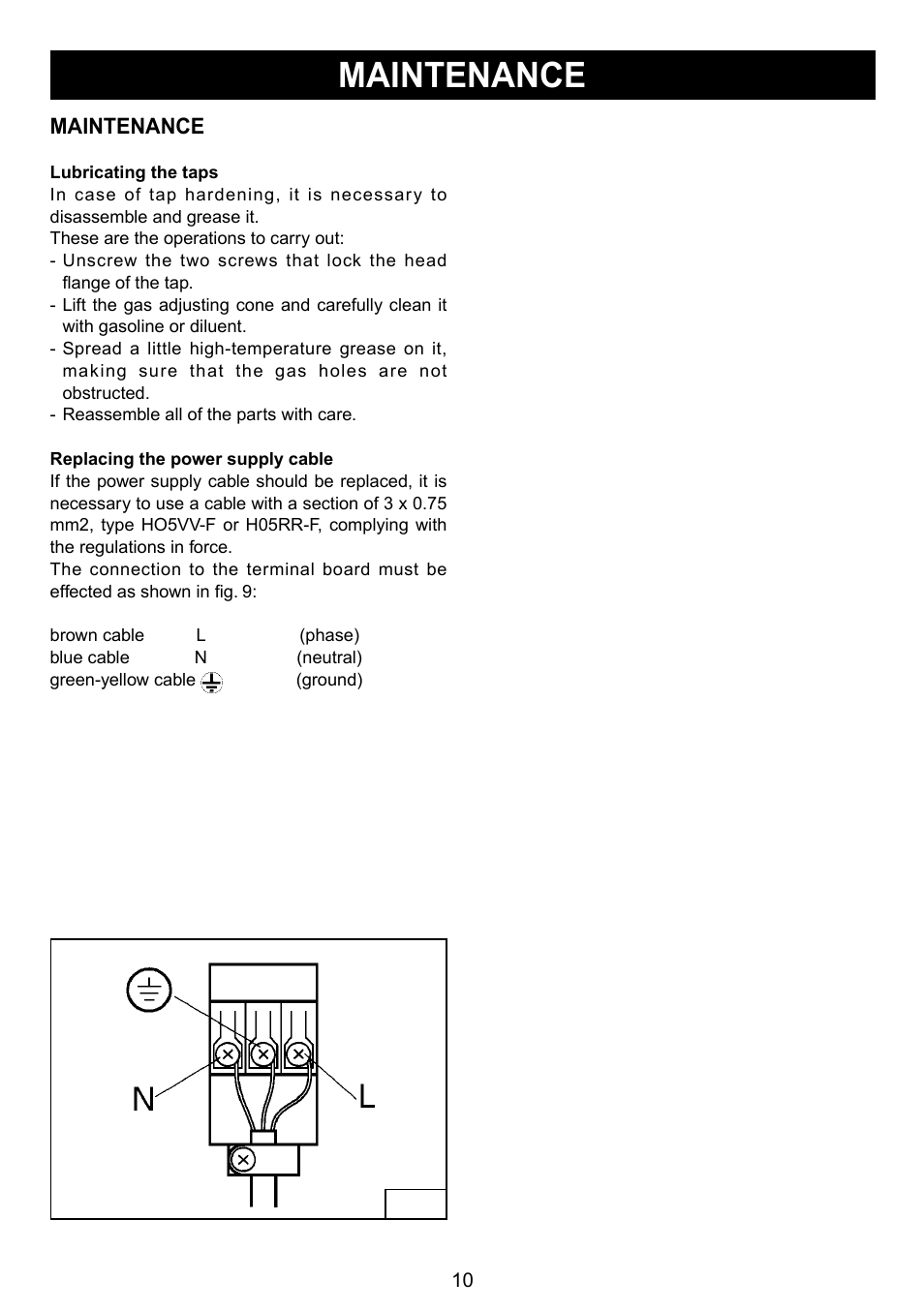 Maintenance | Caple C710G User Manual | Page 10 / 12