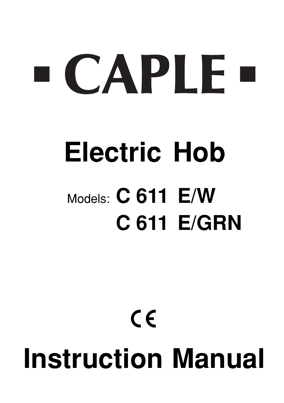 Caple C611 User Manual | 8 pages