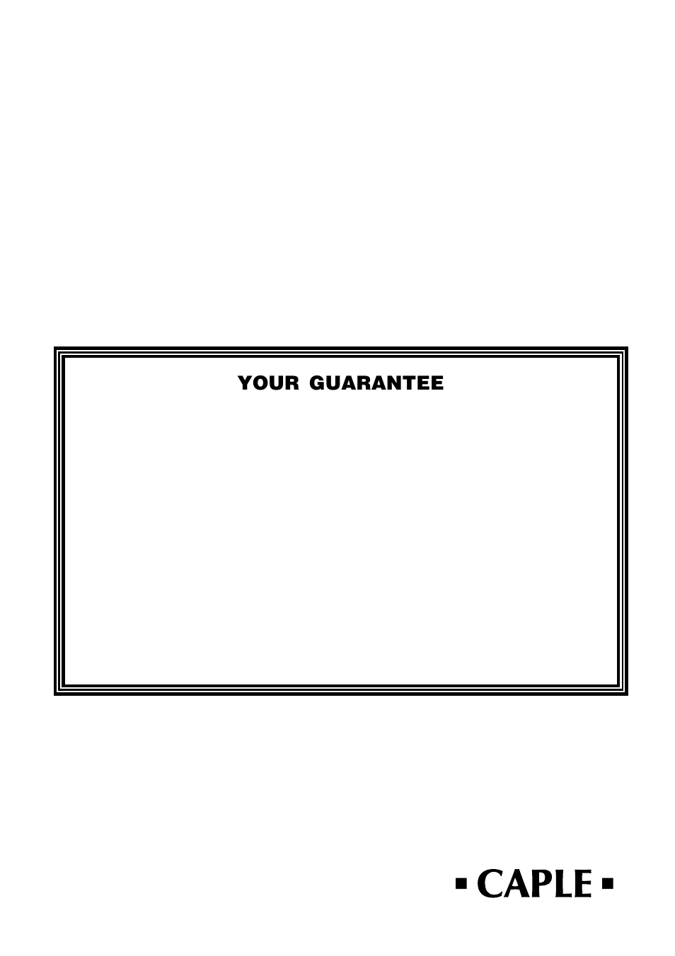 Your guarantee | Caple C761GSS User Manual | Page 12 / 12