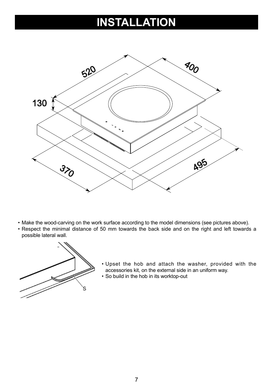 Installation | Caple C930i User Manual | Page 7 / 16