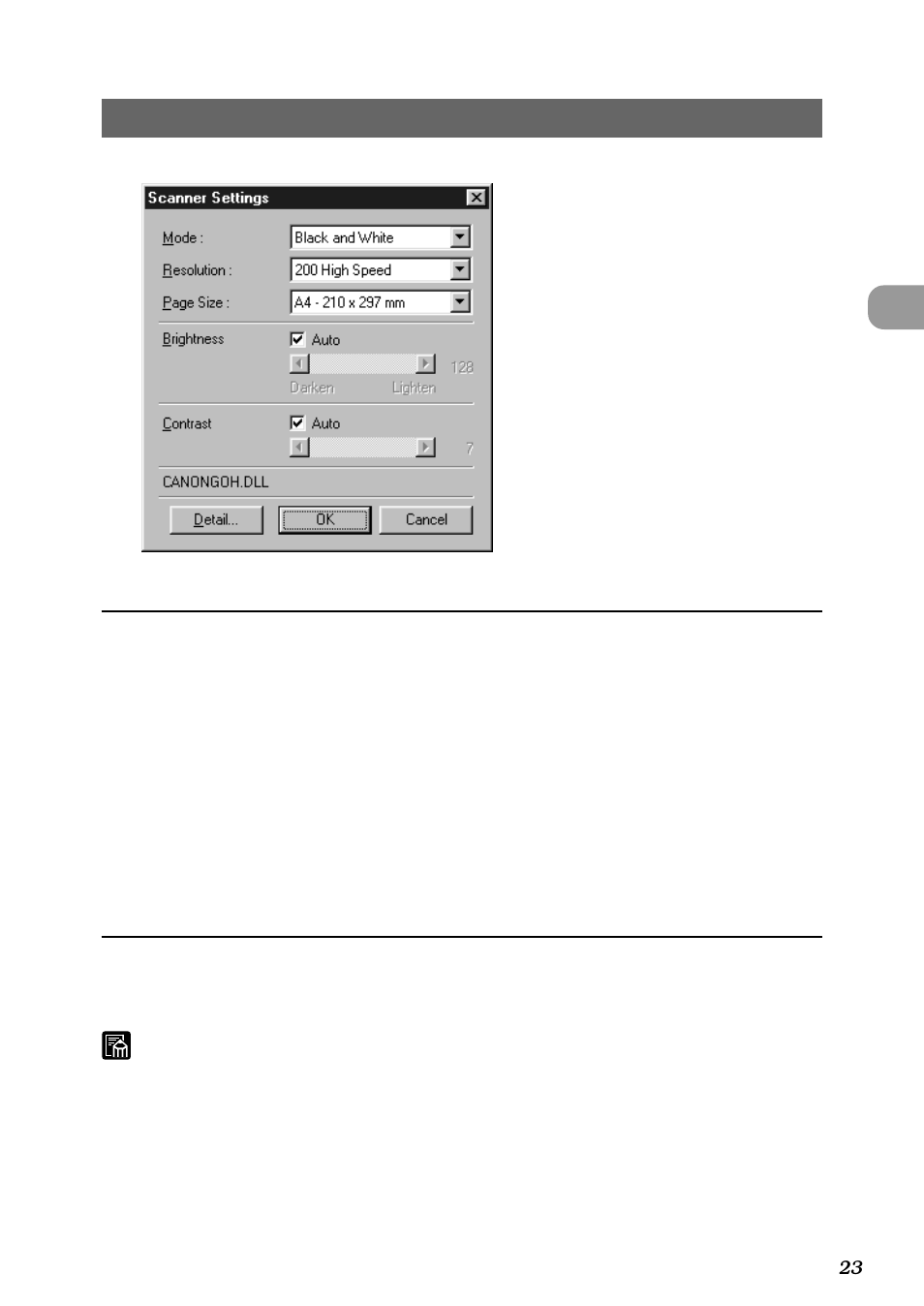 Scanner settings | Canon DR-5060F User Manual | Page 25 / 89