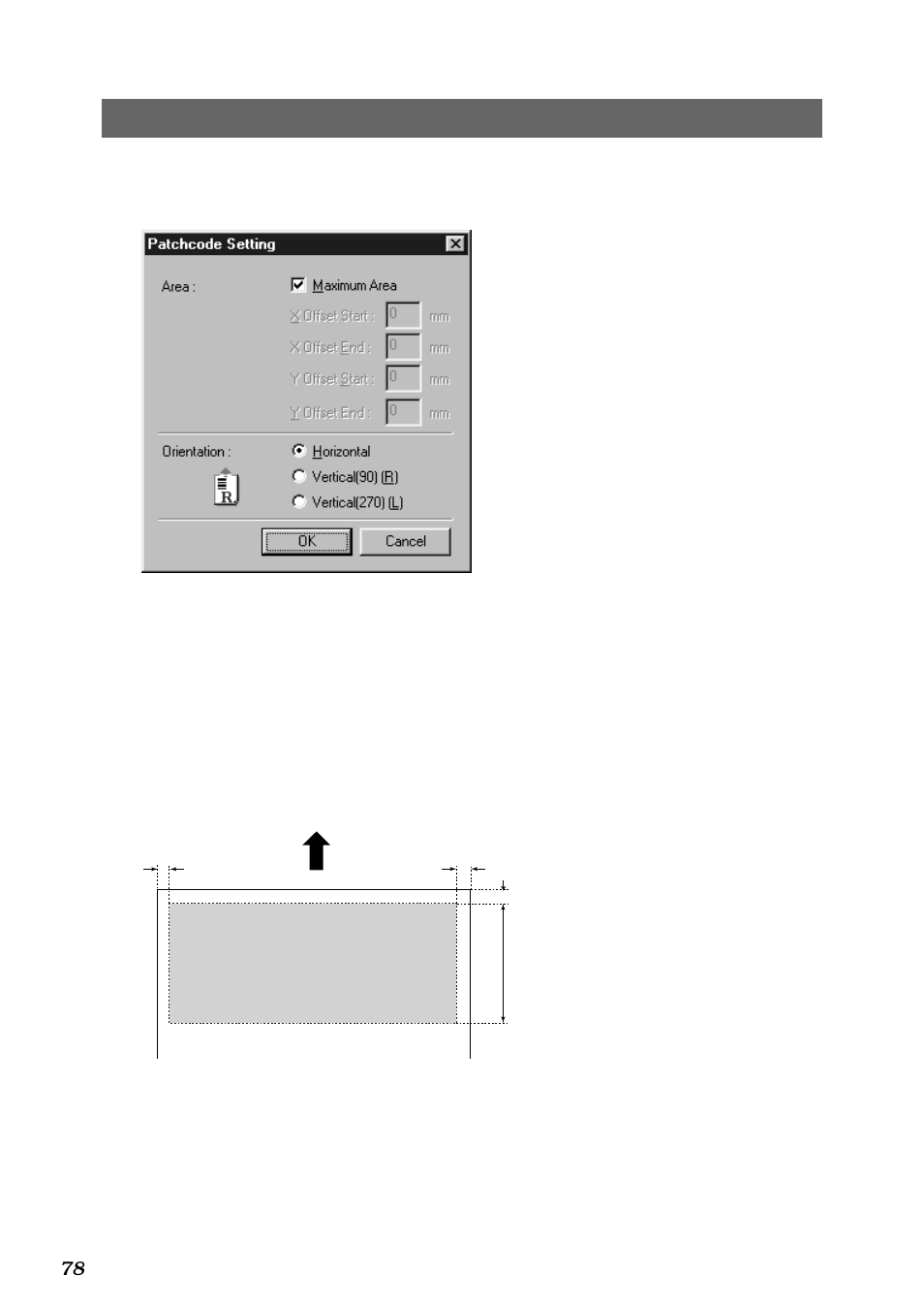 Patch code settings, Area | Canon DR-5060F User Manual | Page 80 / 89