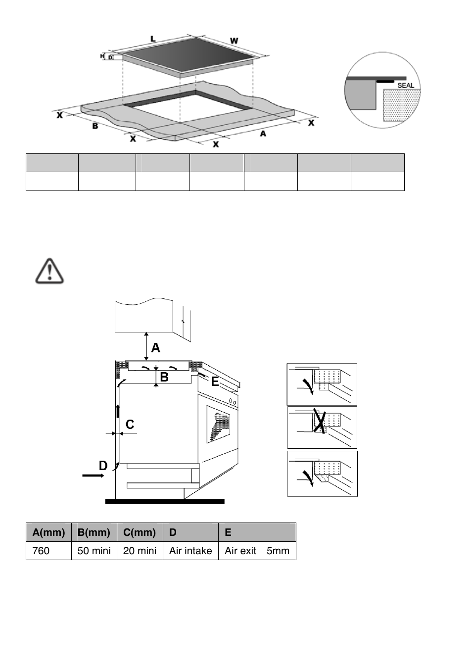 Before you install the hob, make sure that | Caple C854i User Manual | Page 18 / 23