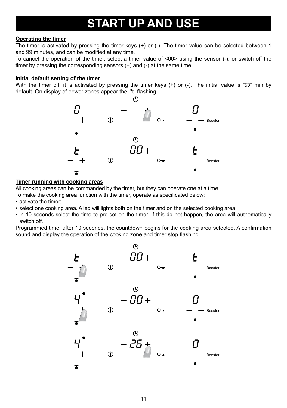 Start up and use | Caple C993i User Manual | Page 11 / 16