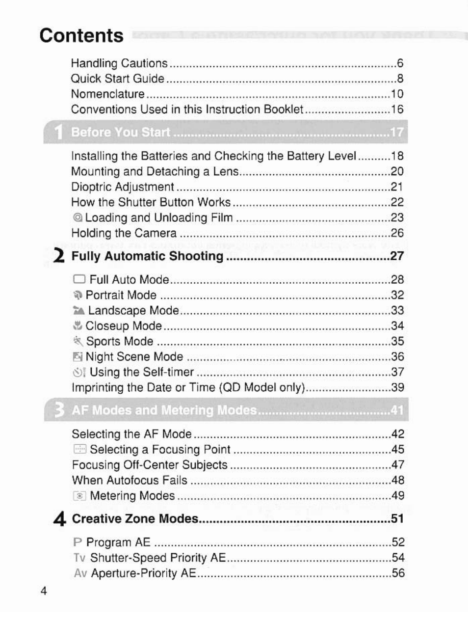Canon EOS 7 User Manual | Page 4 / 108