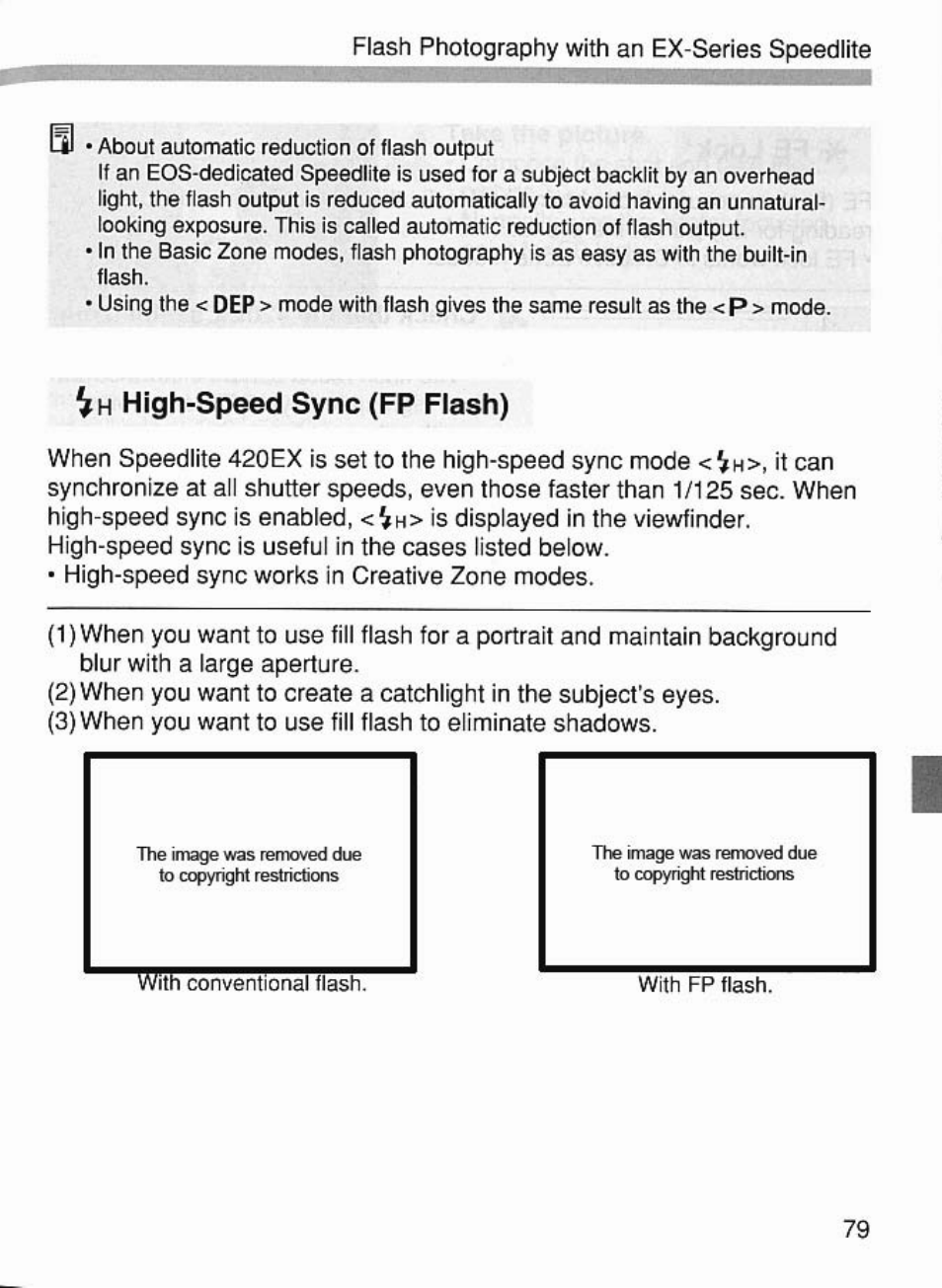 High-speed sync (fp flash) | Canon EOS 7 User Manual | Page 79 / 108