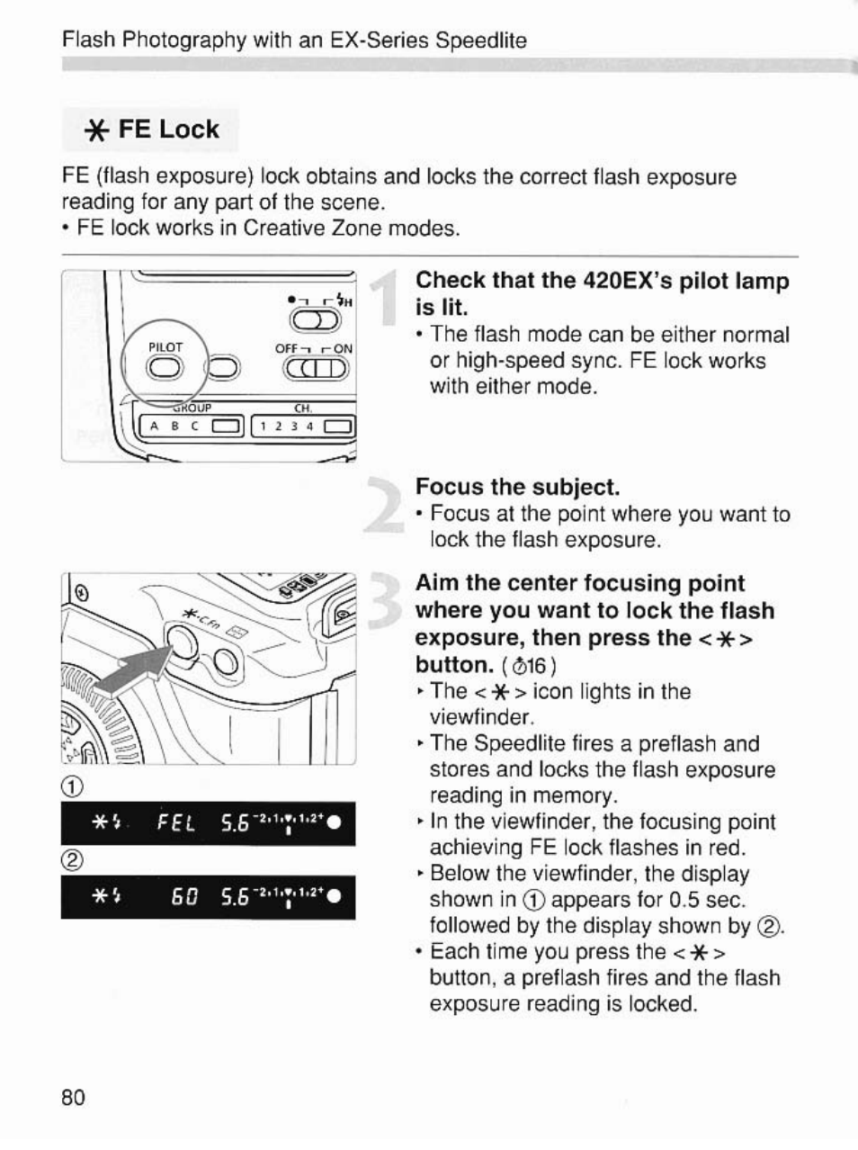 Fe lock | Canon EOS 7 User Manual | Page 80 / 108