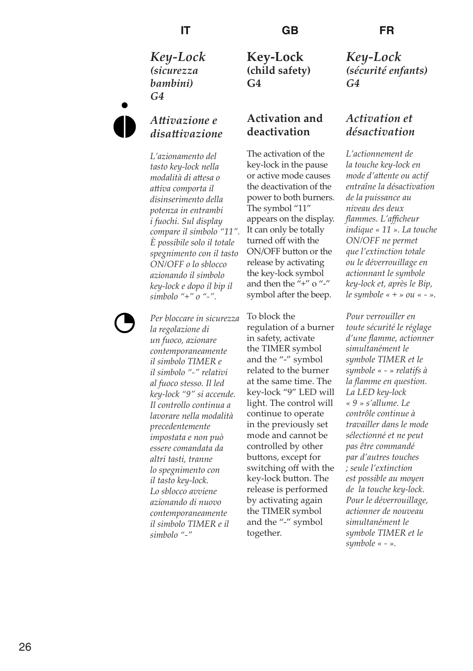 Key-lock | Caple C992i User Manual | Page 27 / 49