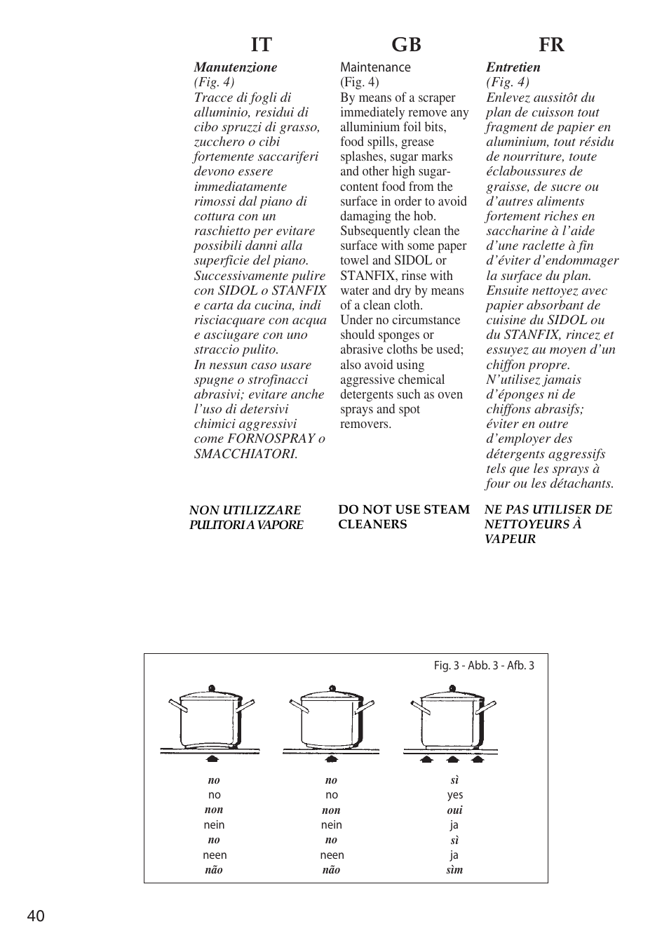 It gb fr | Caple C992i User Manual | Page 41 / 49