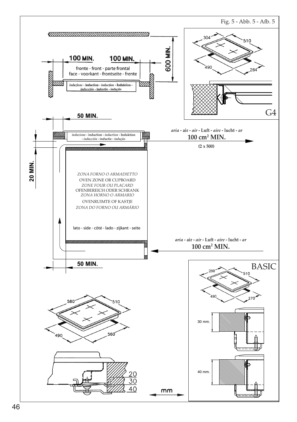 Basic g4, 100 cm | Caple C992i User Manual | Page 47 / 49