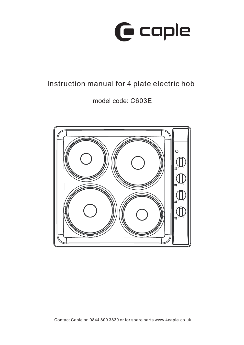 Caple C603E User Manual | 10 pages