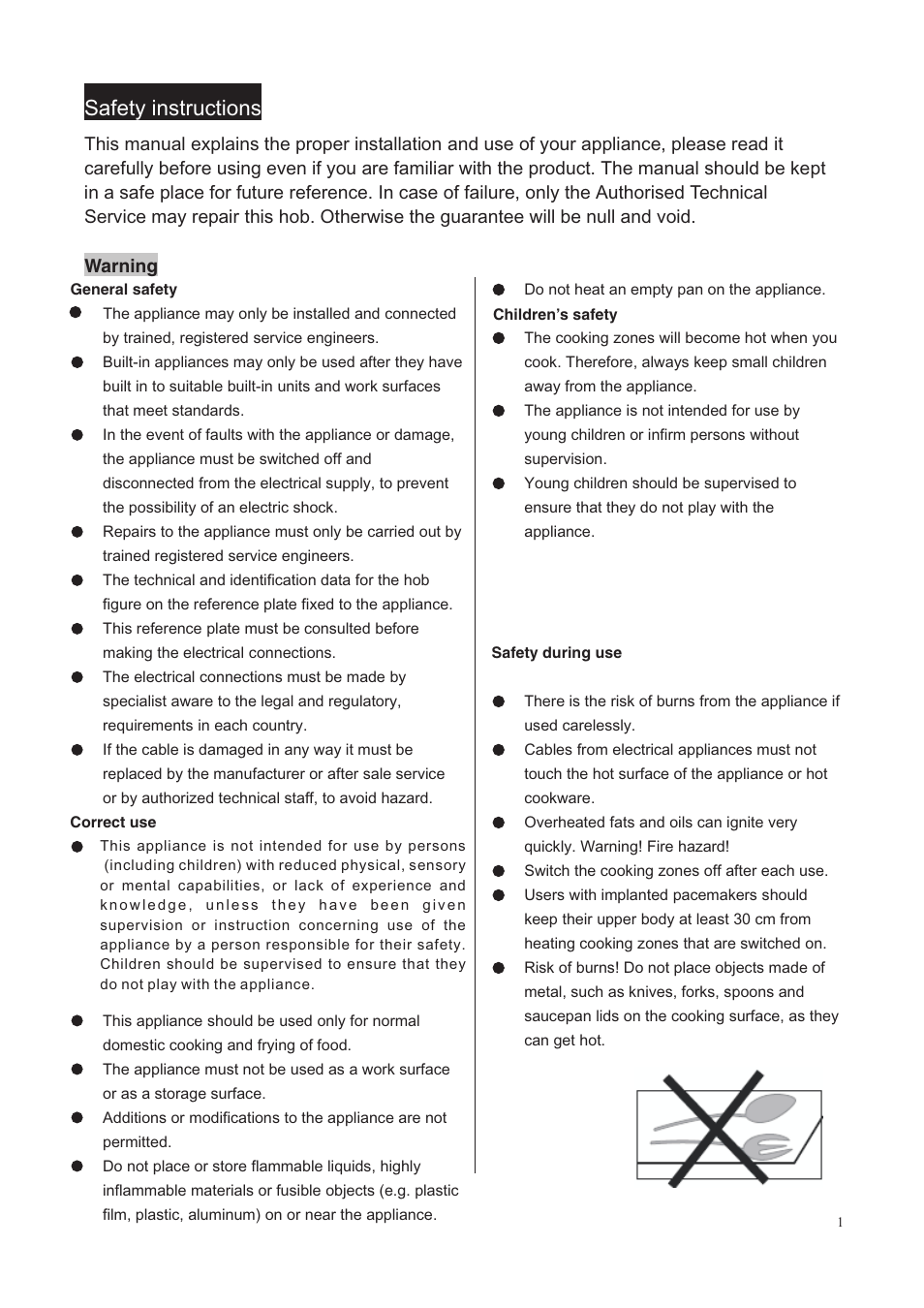 Safety instructions | Caple C603E User Manual | Page 2 / 10