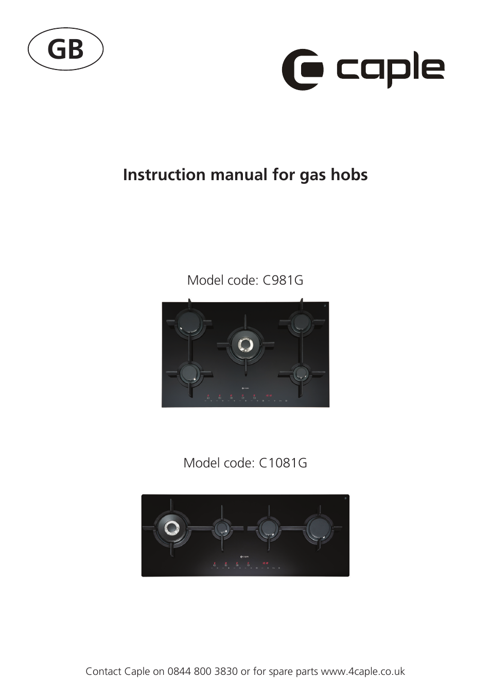 Caple C981G User Manual | 20 pages