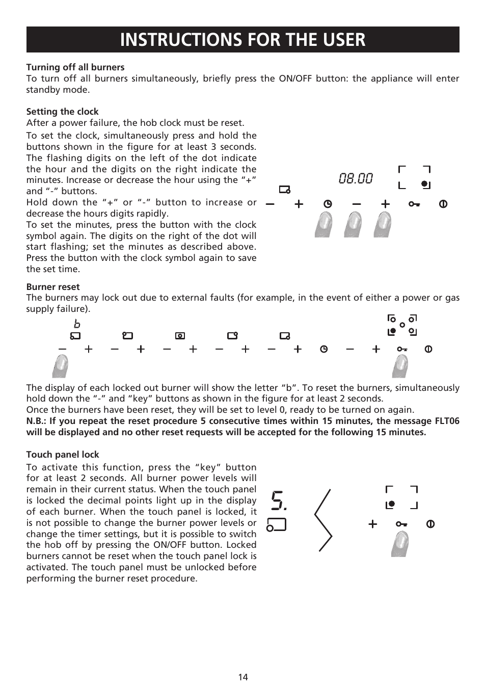 Instructions for the user | Caple C981G User Manual | Page 14 / 20