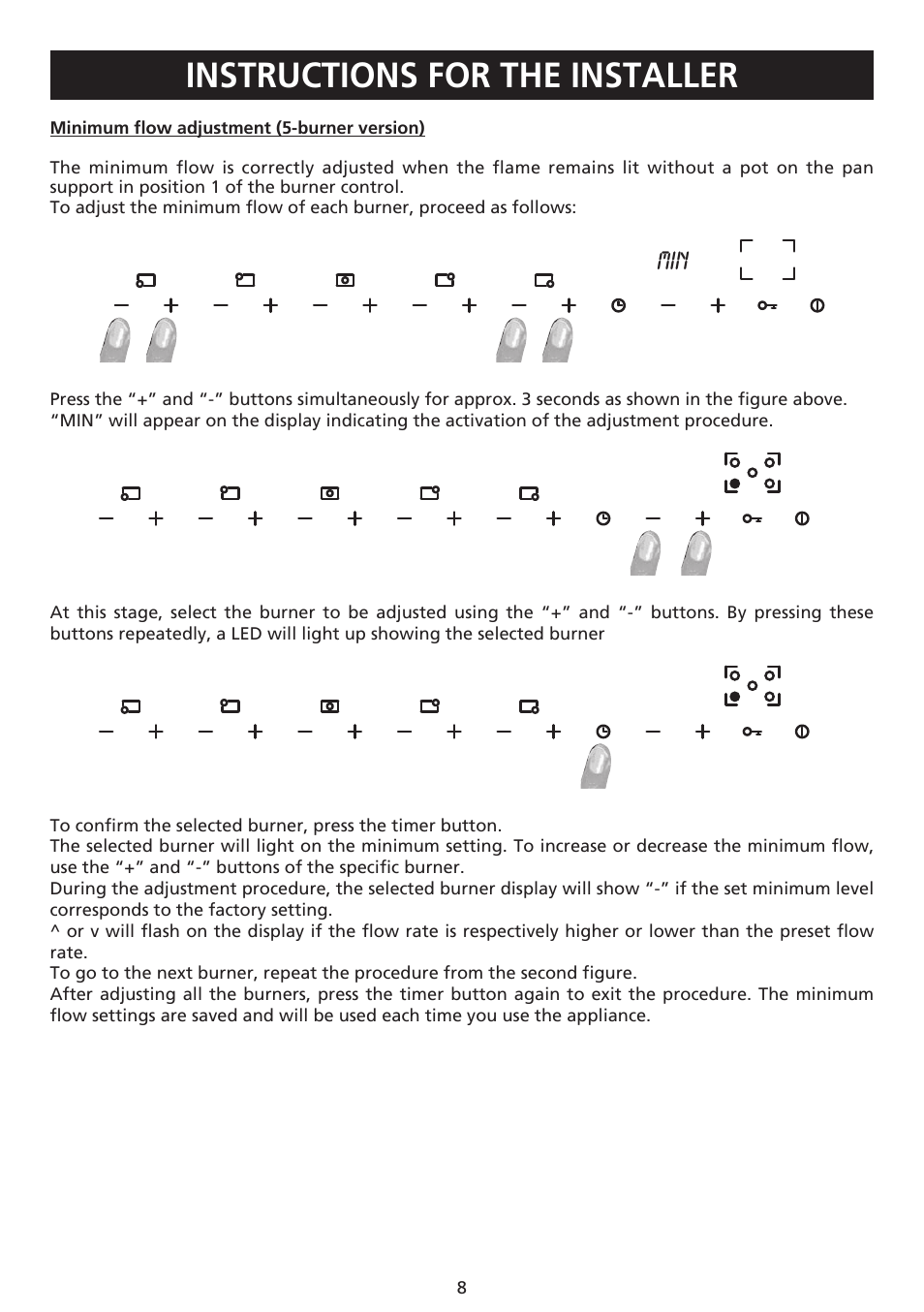 Instructions for the installer | Caple C981G User Manual | Page 8 / 20
