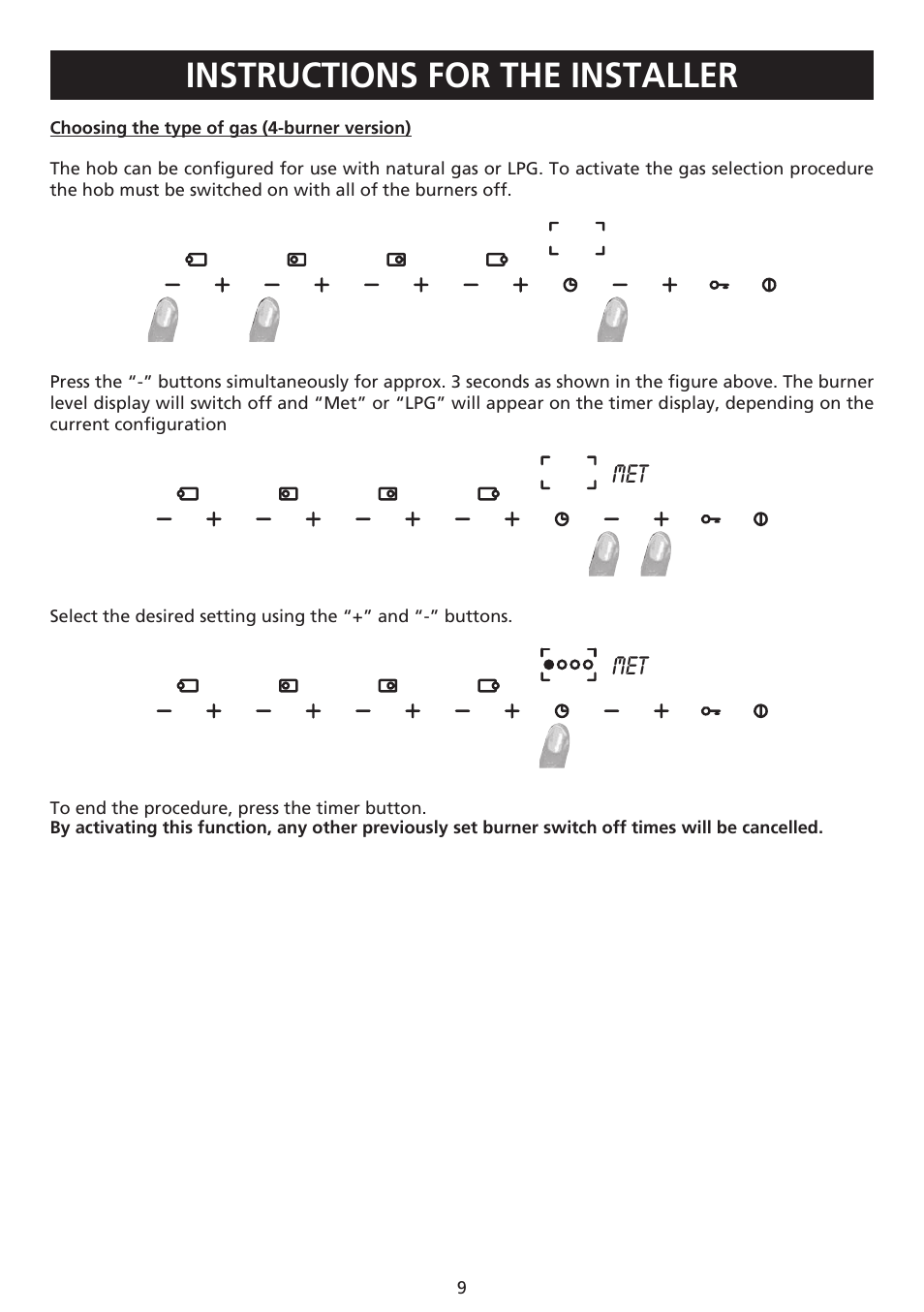 Instructions for the installer | Caple C981G User Manual | Page 9 / 20