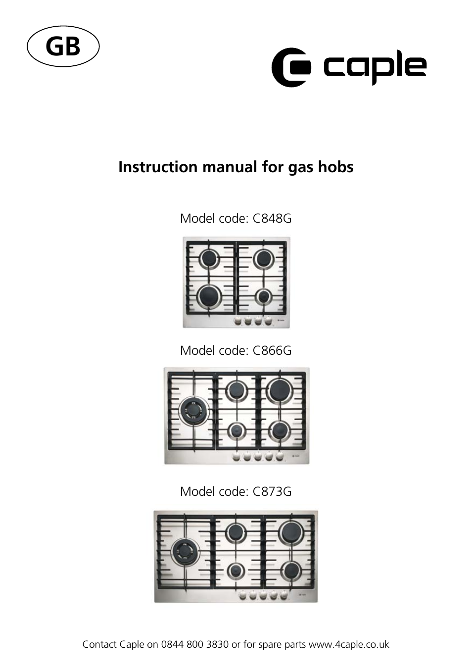 Caple C873G User Manual | 8 pages