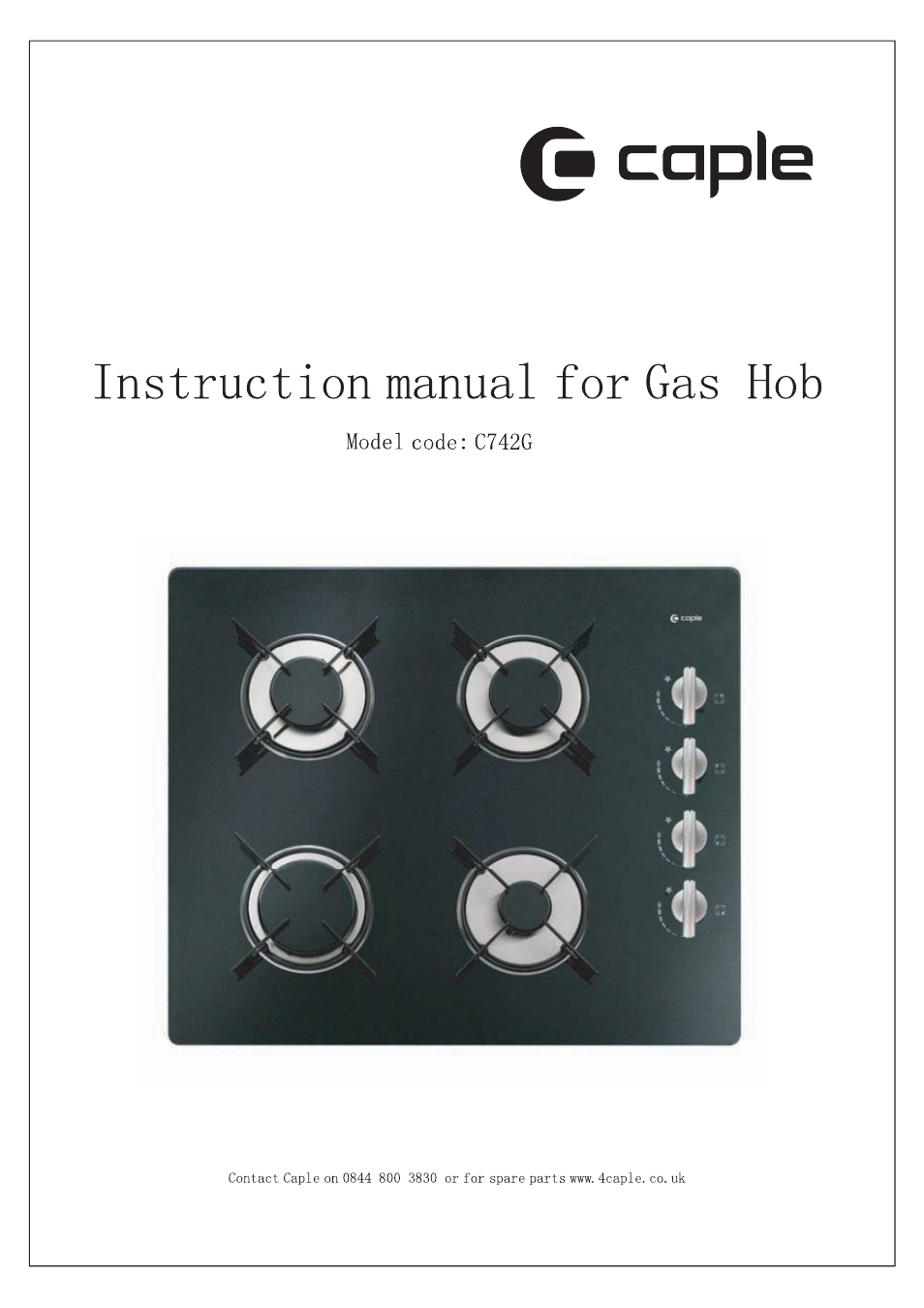 Caple C742G User Manual | 9 pages