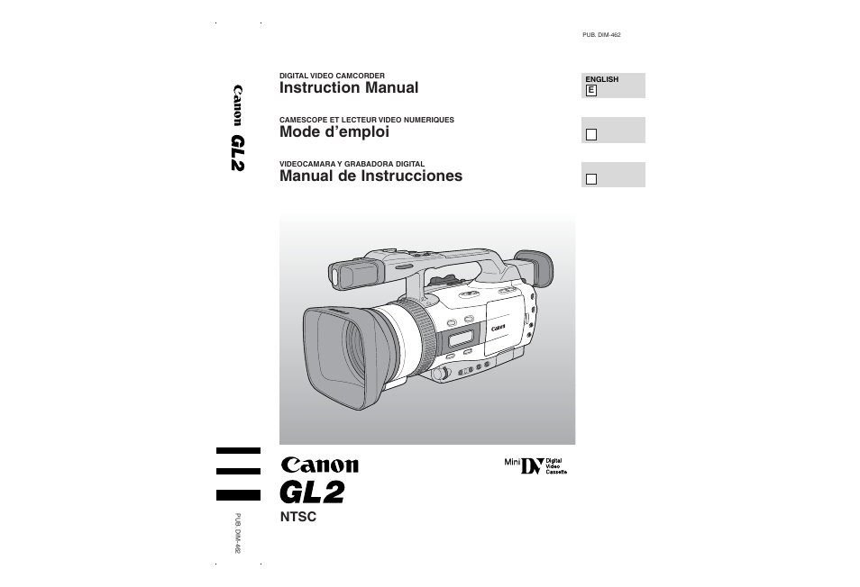 Canon GL2 User Manual | 163 pages