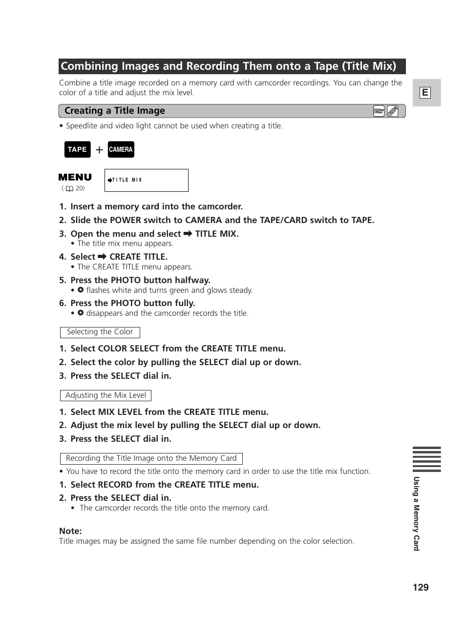 Canon GL2 User Manual | Page 129 / 163