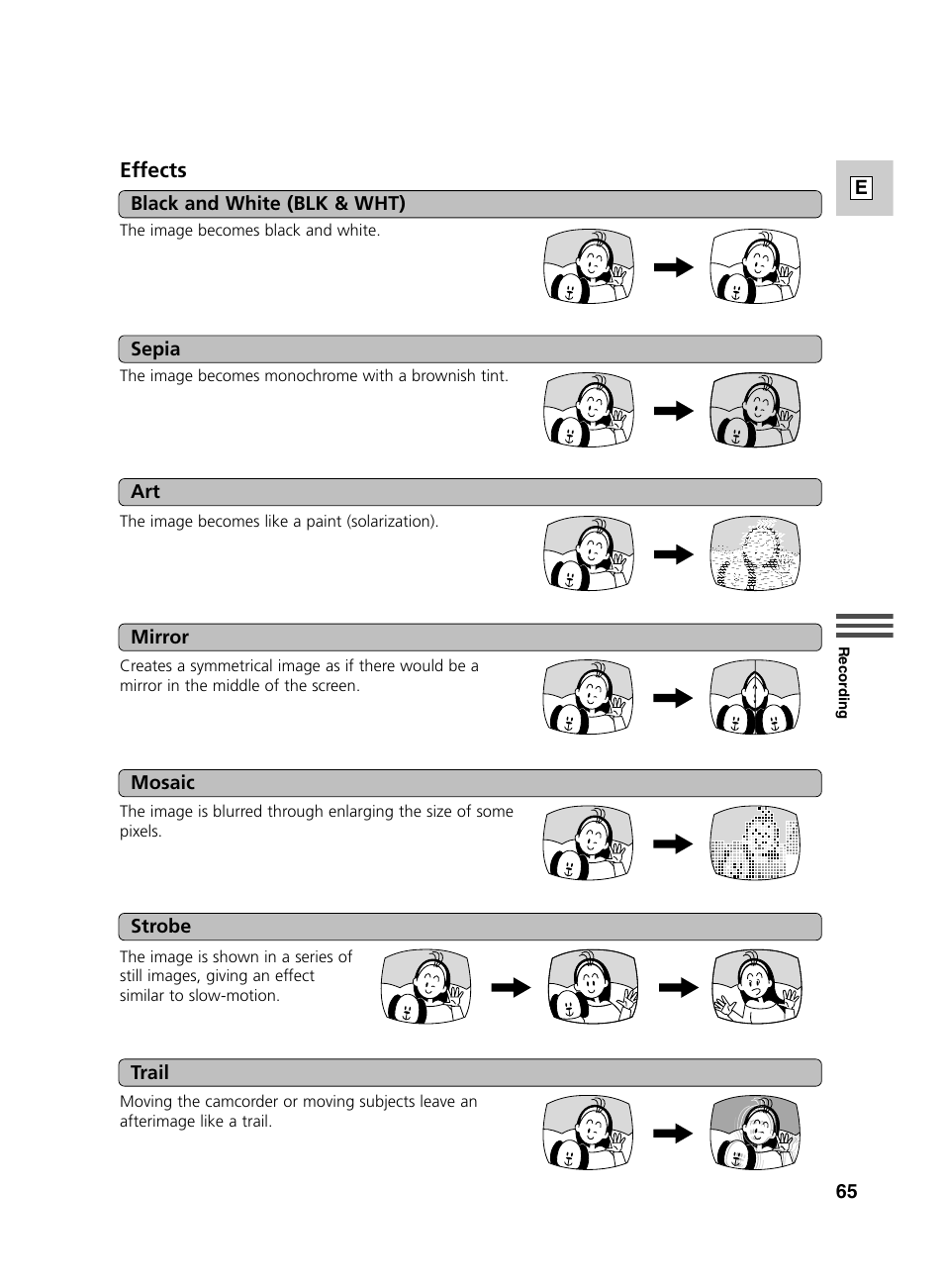 Effects | Canon GL2 User Manual | Page 65 / 163