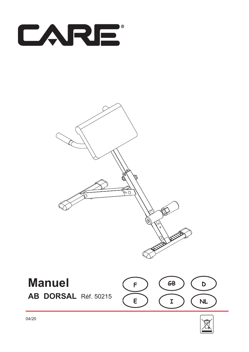 Care Fitness 50215 User Manual | 12 pages