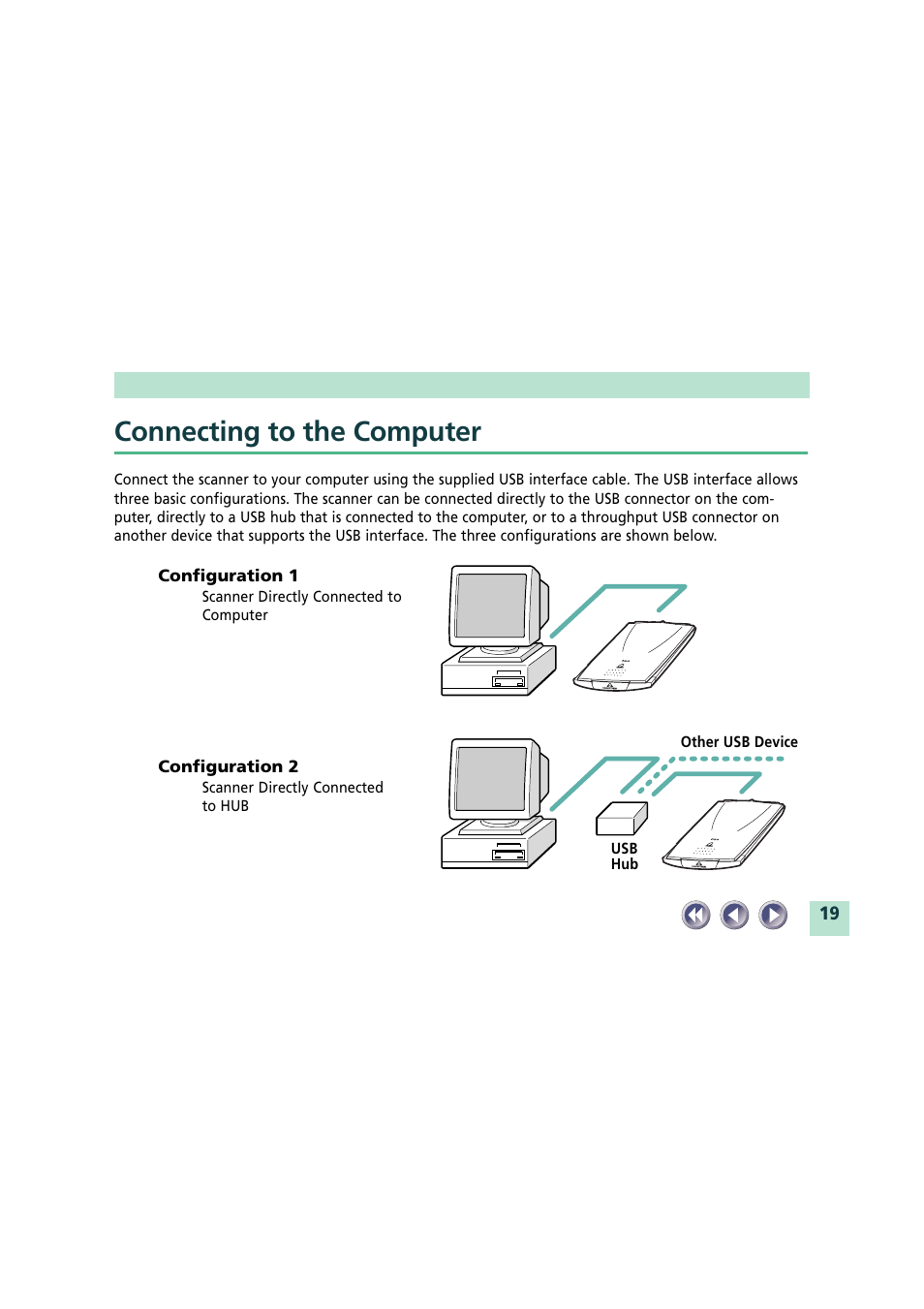 Connecting to the computer | Canon CanoScan FB620U User Manual | Page 19 / 43