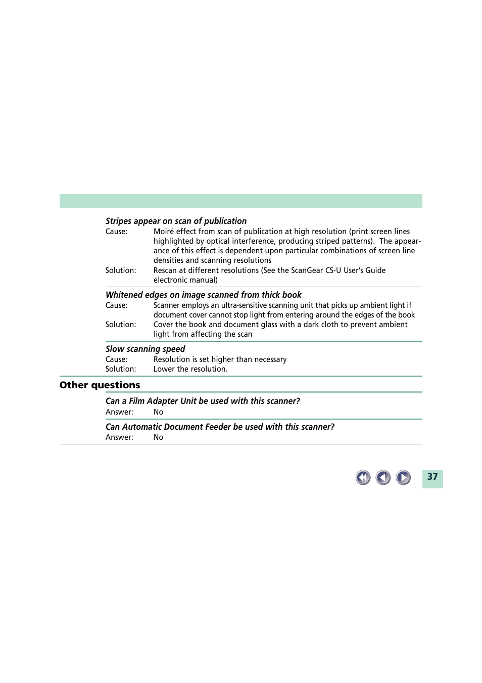 Other questions | Canon CanoScan FB620U User Manual | Page 37 / 43