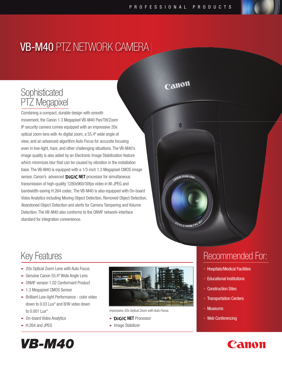 Canon VB-M40 User Manual | 2 pages