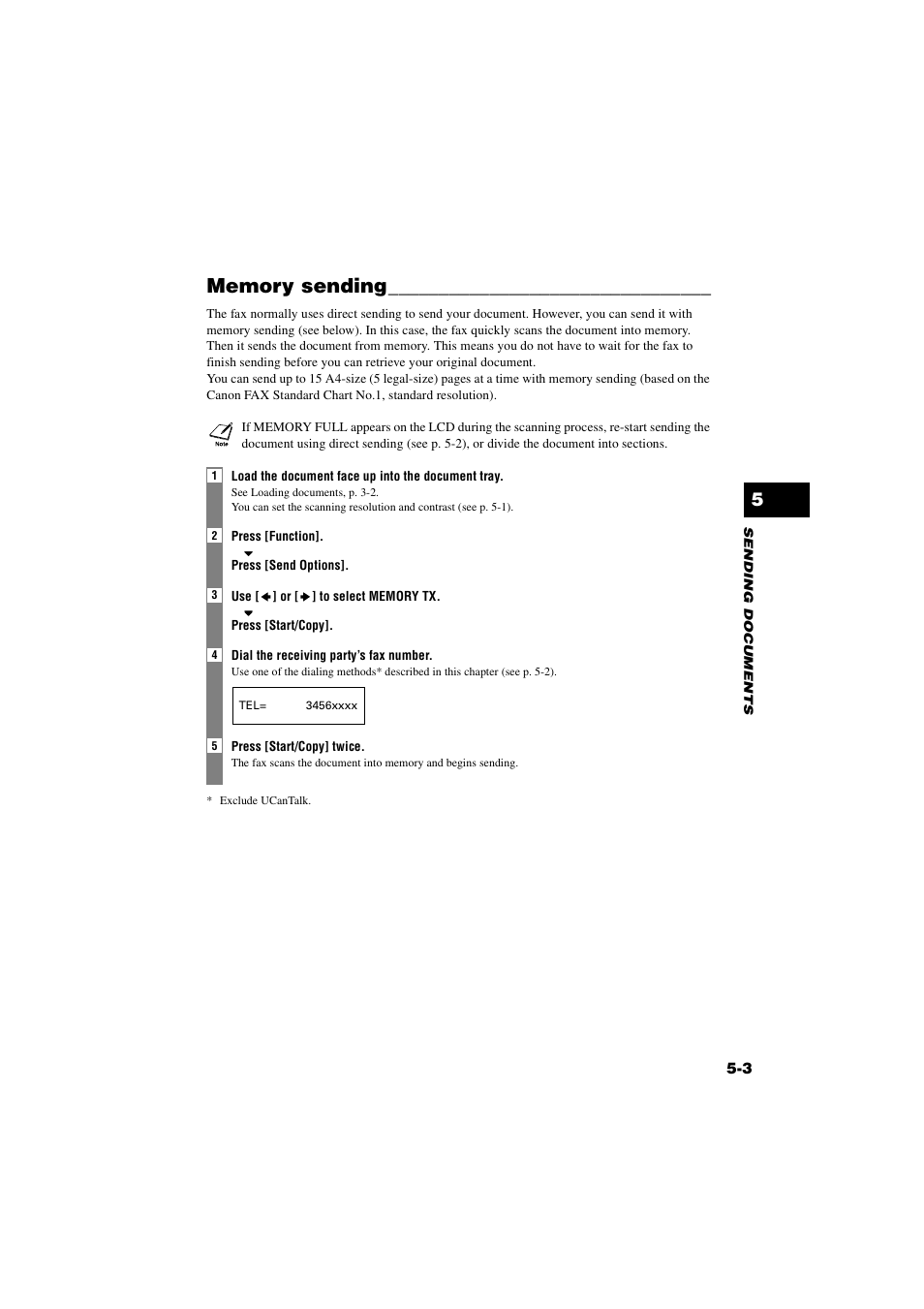 Memory sending, Memory sending -3 | Canon B820 User Manual | Page 41 / 110