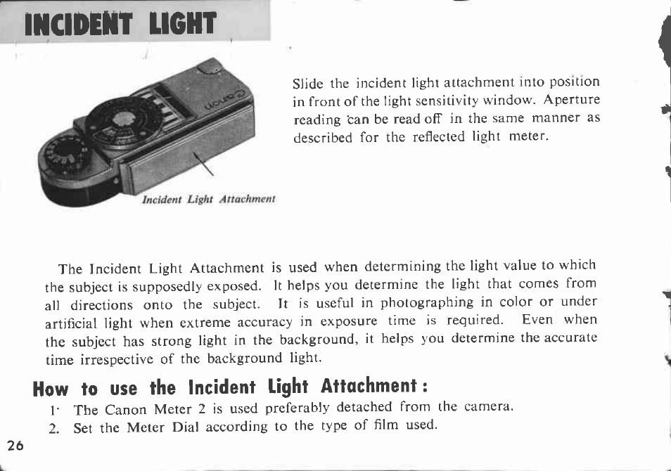 Exposure counter dial | Canon VI-T User Manual | Page 26 / 55