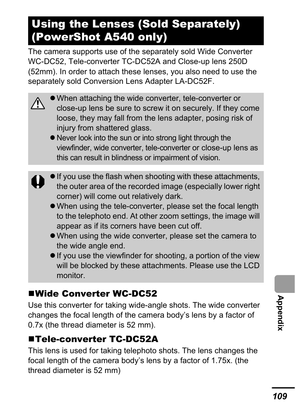 Canon A540 User Manual | Page 111 / 139