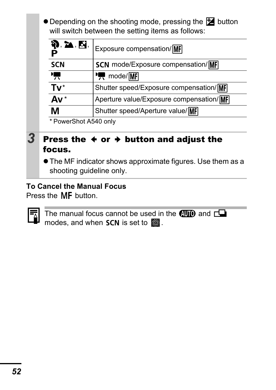 Canon A540 User Manual | Page 54 / 139