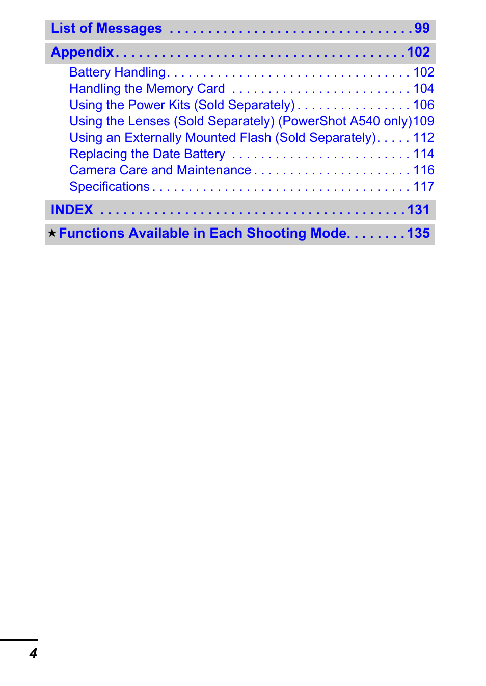 Canon A540 User Manual | Page 6 / 139