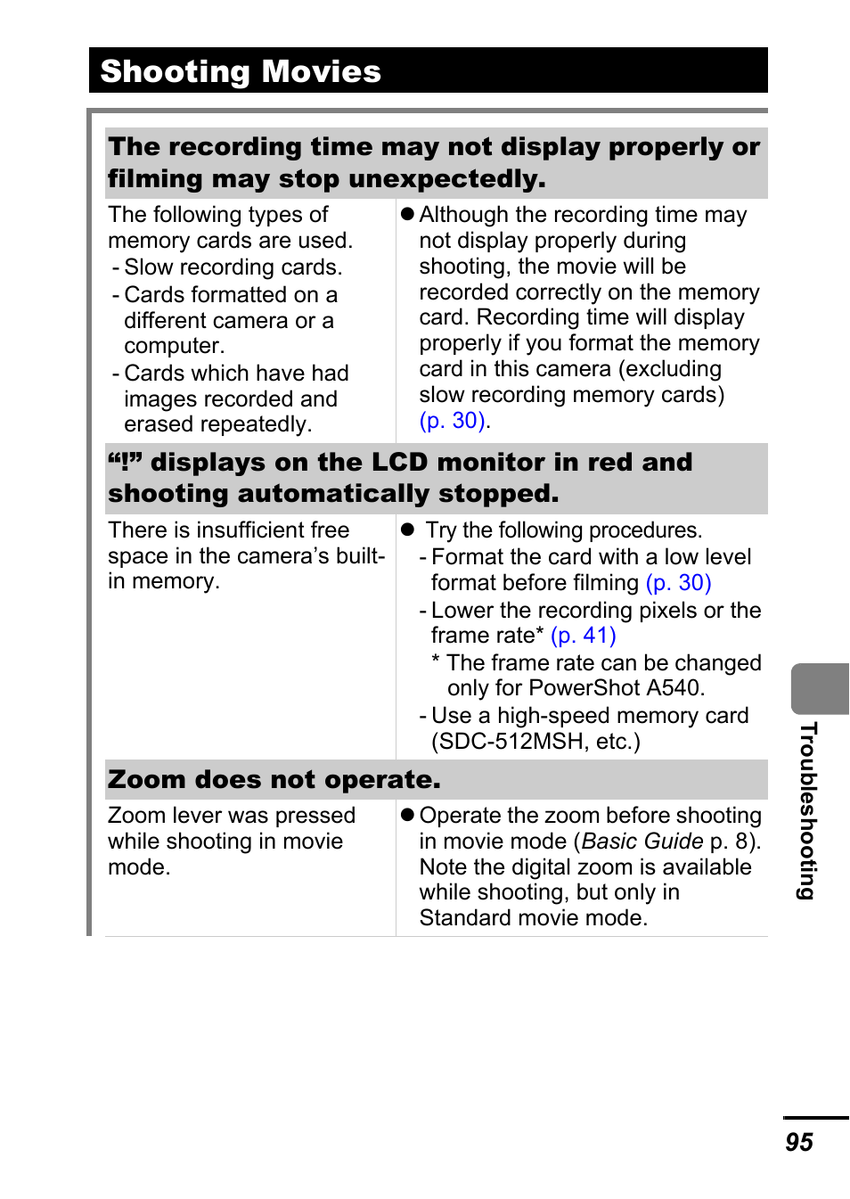 Shooting movies | Canon A540 User Manual | Page 97 / 139